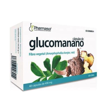 Glucomanano Pharmasor 400 mg 48capsulas, Fibra Vegetal.