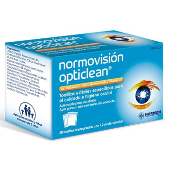 Normovisión Opticlean |Para la Nutrición y Cuidado Ocular| toallitas 30 un.
