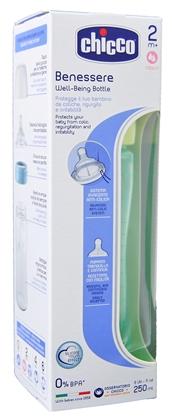 parafarmacia comprar CHICCO  Benessere Biberón Well-Being 2m+ tetina de SILICONA flujo medio, 250 ml. UNIX