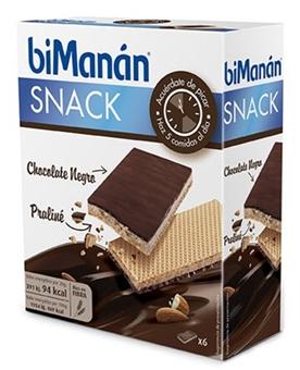 parafarmacia comprar BIMANAN Snack Chocolate Negro Praliné, 6 barquillos de 20gr