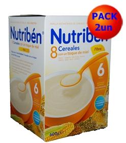 parafarmacia comprar NUTRIBEN  papilla de 8 cereales y miel fibra  600 gr. DUPLO 20% de DESCUENTO EN 2ª UN.